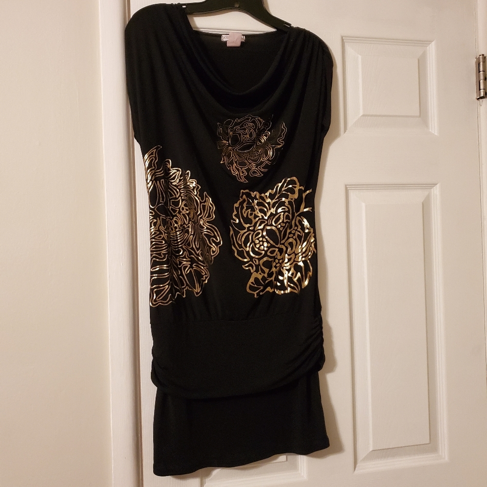 Body Central Black & Gold Dress